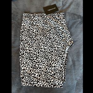 cheetah print side slit skirt